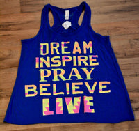 Southern Jewelz Women's Dream Inspire Pray Tank Top in purple - women's tank top