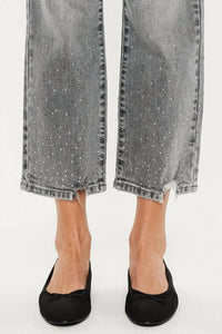 Kancan - Mid Rise Cropped Straight Leg Jeans