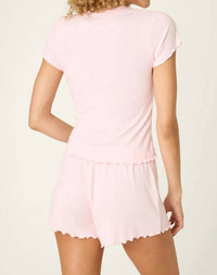 Pj Salvage - Luxe Leopard Dreams Ballet Pink Short Sleeve Top