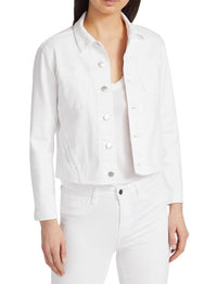 L'Agence Janelle Slim Fit Denim Jacket in blanc - women's jacket