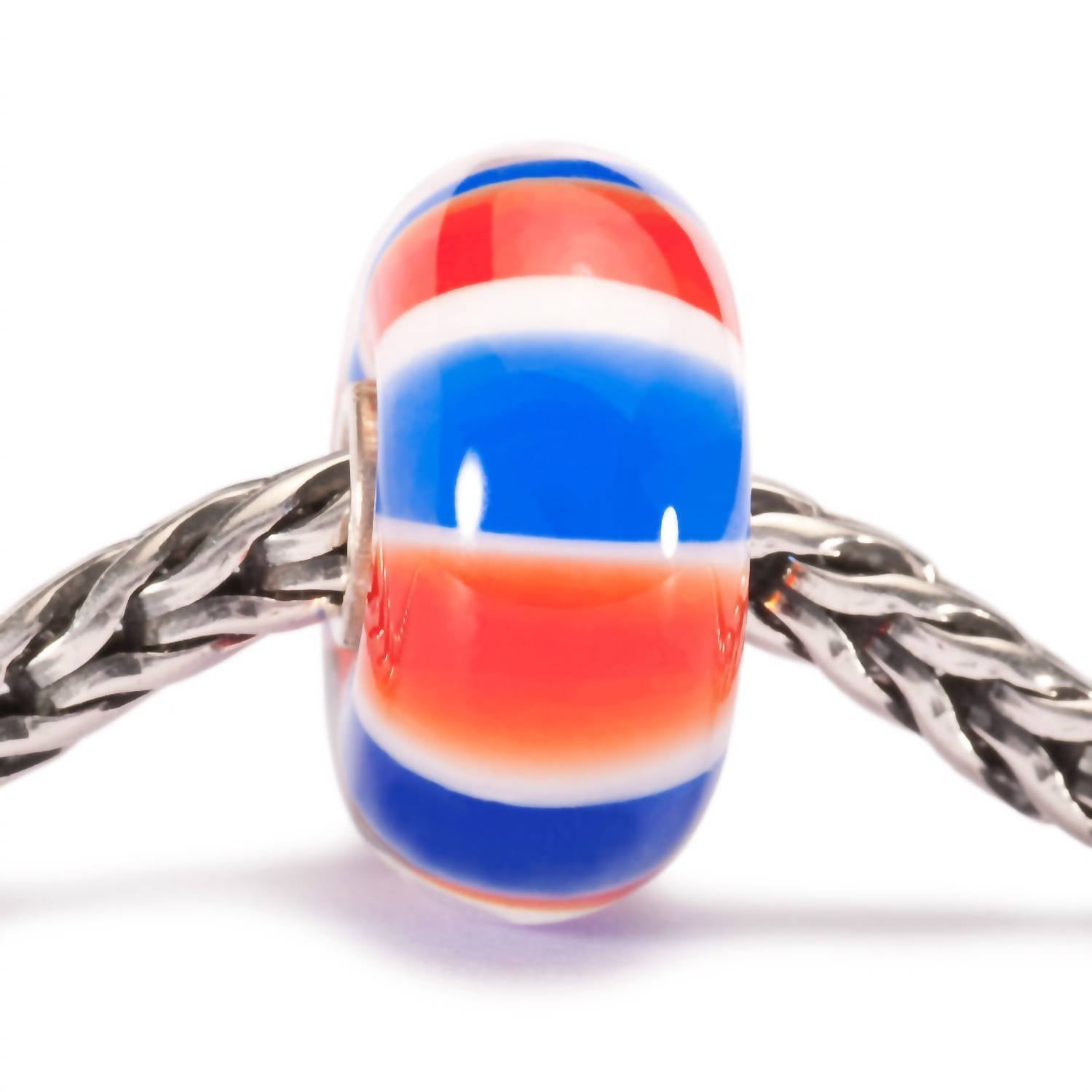 Trollbeads Women's Uk Colors Glass Bead Charm in blue orange - women's jewelry - detail view