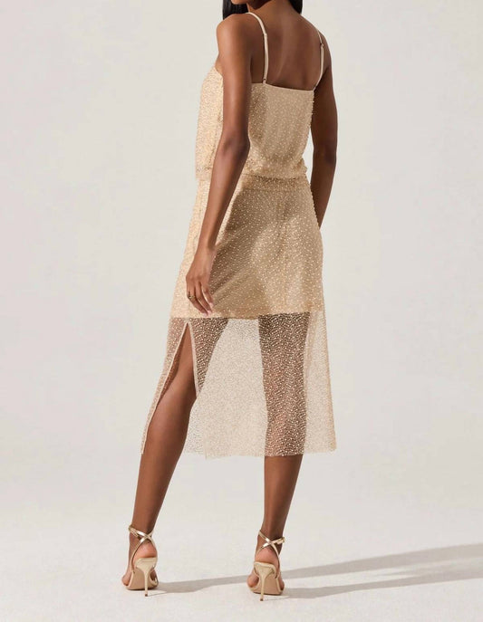 Astr - Messina Beaded Pearl Midi Illusion Skirt