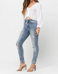 Judy Blue - High Waist Skinny With Heavy Destroy Jeans