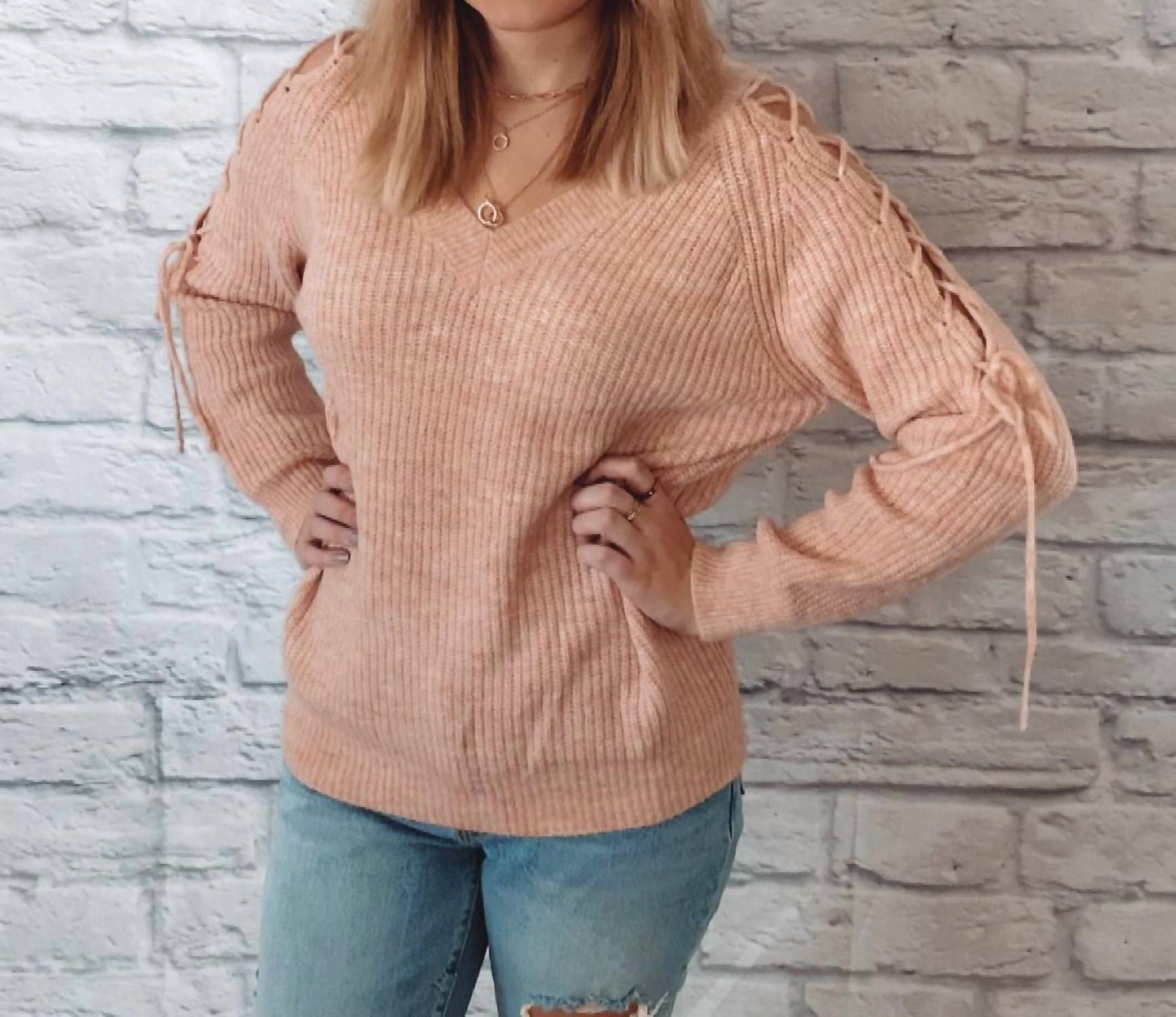 Hem & Thread - Lily Lace Up Sweater