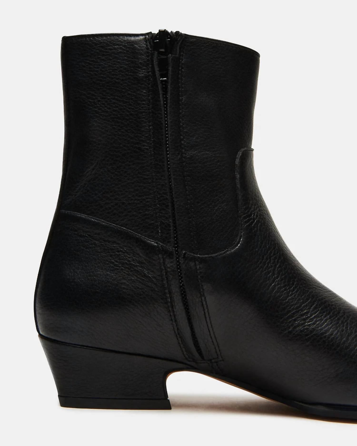 STEVE MADDEN Women's Dusty Ankle Bootie in black leather - women's shoe - view 5