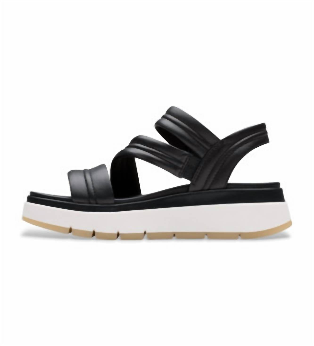 Clarks Women's Tuscan Strap Sandals in black leather - women's sandal - detail view