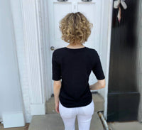 Elliott Lauren - Elbow Sleeve Tee With Rouched Side