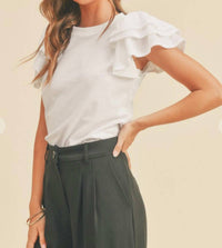 If She Loves - Velvet Flutter Sleeve Tee