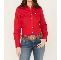 Wrangler Button-down Western Shirt in red - women's shirt