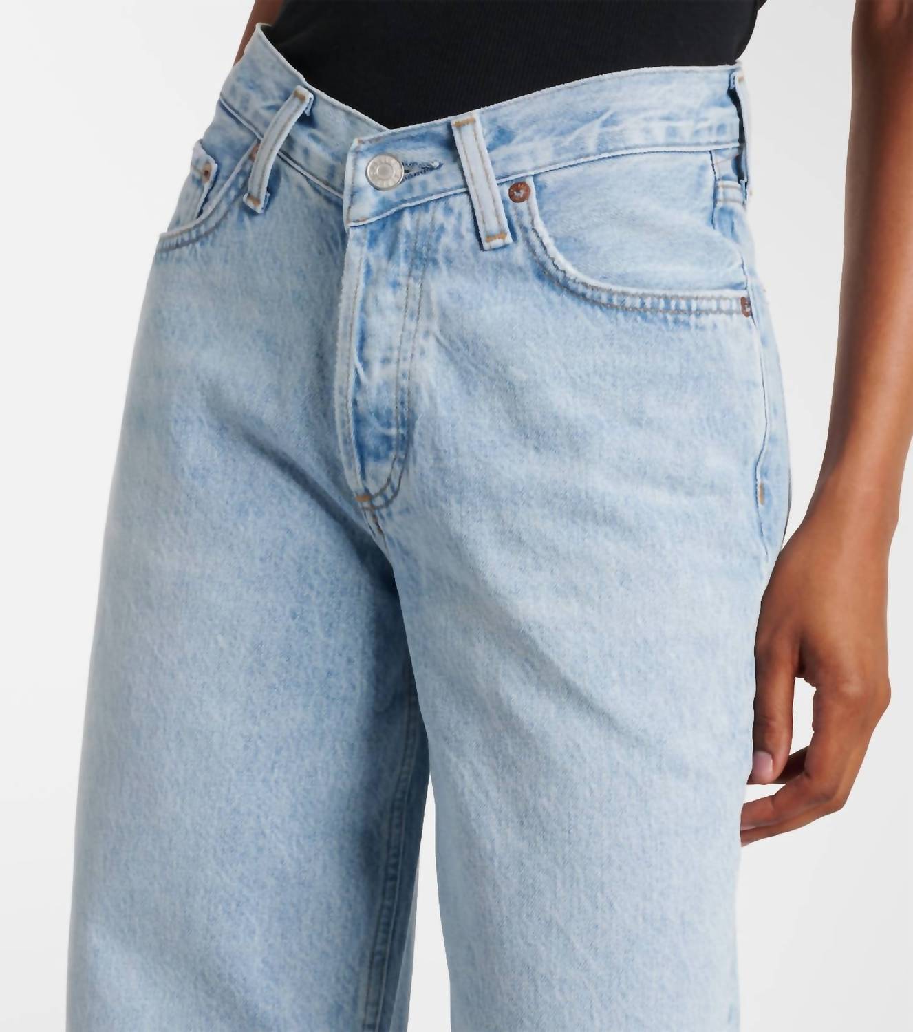AGOLDE Women's V Waist Baggy High Rise Jeans in prevail - women's jeans - view 4