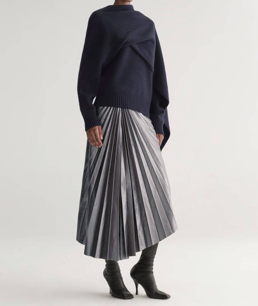 A.L.C. - Tracy Metallic Vegan Leather Midi Skirt