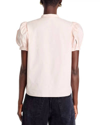 Frame - Gathered Short Sleeve Button Front Top