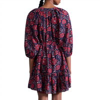 APIECE APART Women's Mini Mitte Dress in heritage scarlet - women's dress - detail view