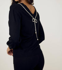 Frank Lyman - V-neck Jewel Embellished Sweater