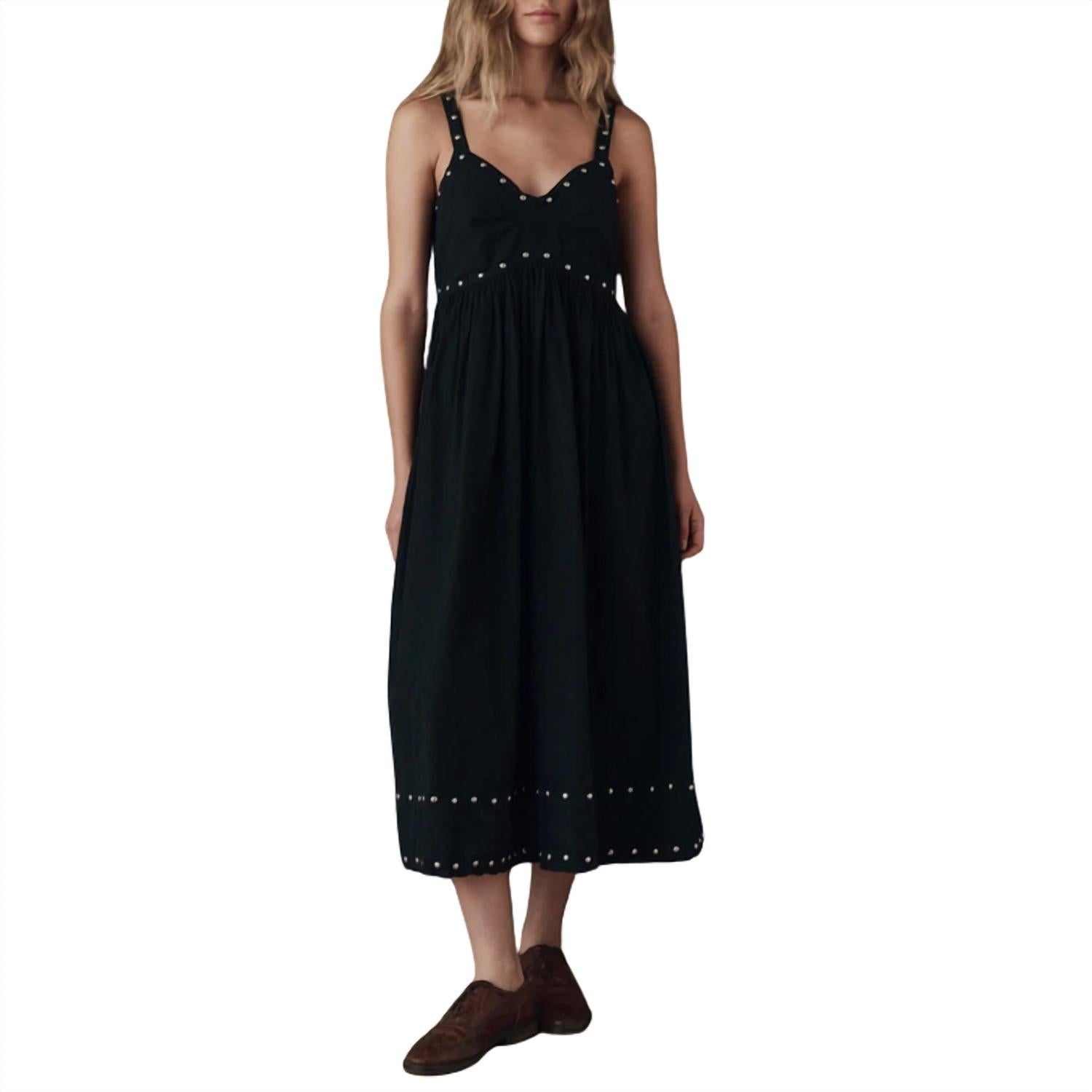 THE GREAT. Women's The Reyes Dress in black - women's dress