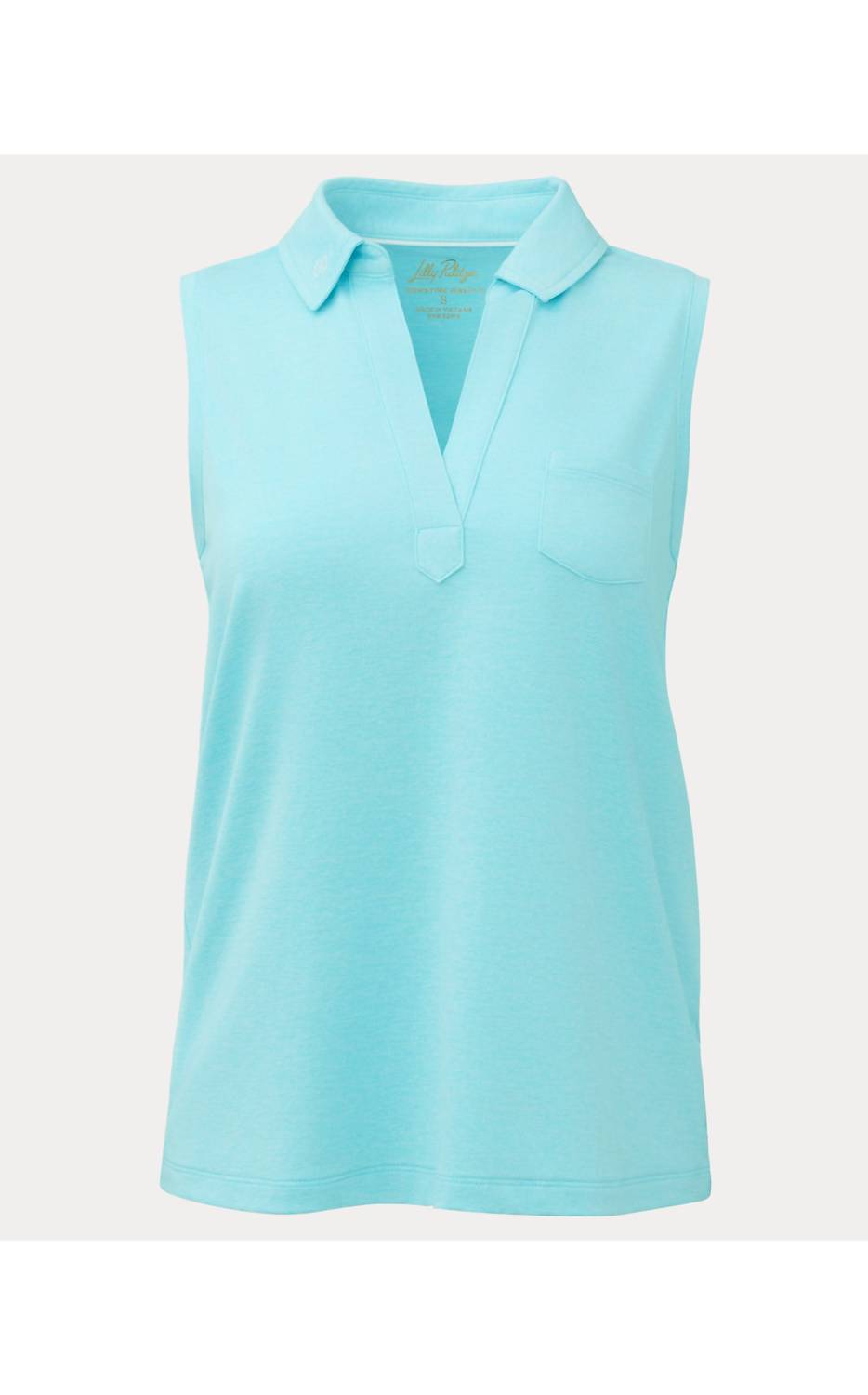Lilly Pulitzer Dune Sleeveless Polo Top in heathered capri blue - women's blouse - view 6