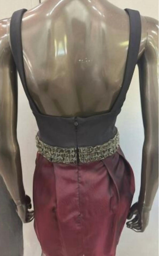 Bianca Nero - Women's Pleated silk skirt with beaded belt mini dress