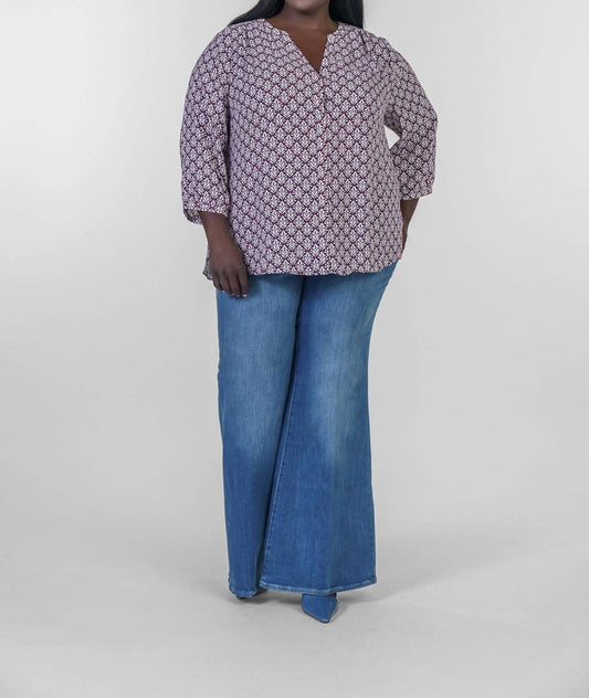 Nydj - Pintuck Button Down Blouse - Plus