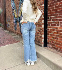 Insane Gene - Mid Rise Crop Flare Denim Jeans