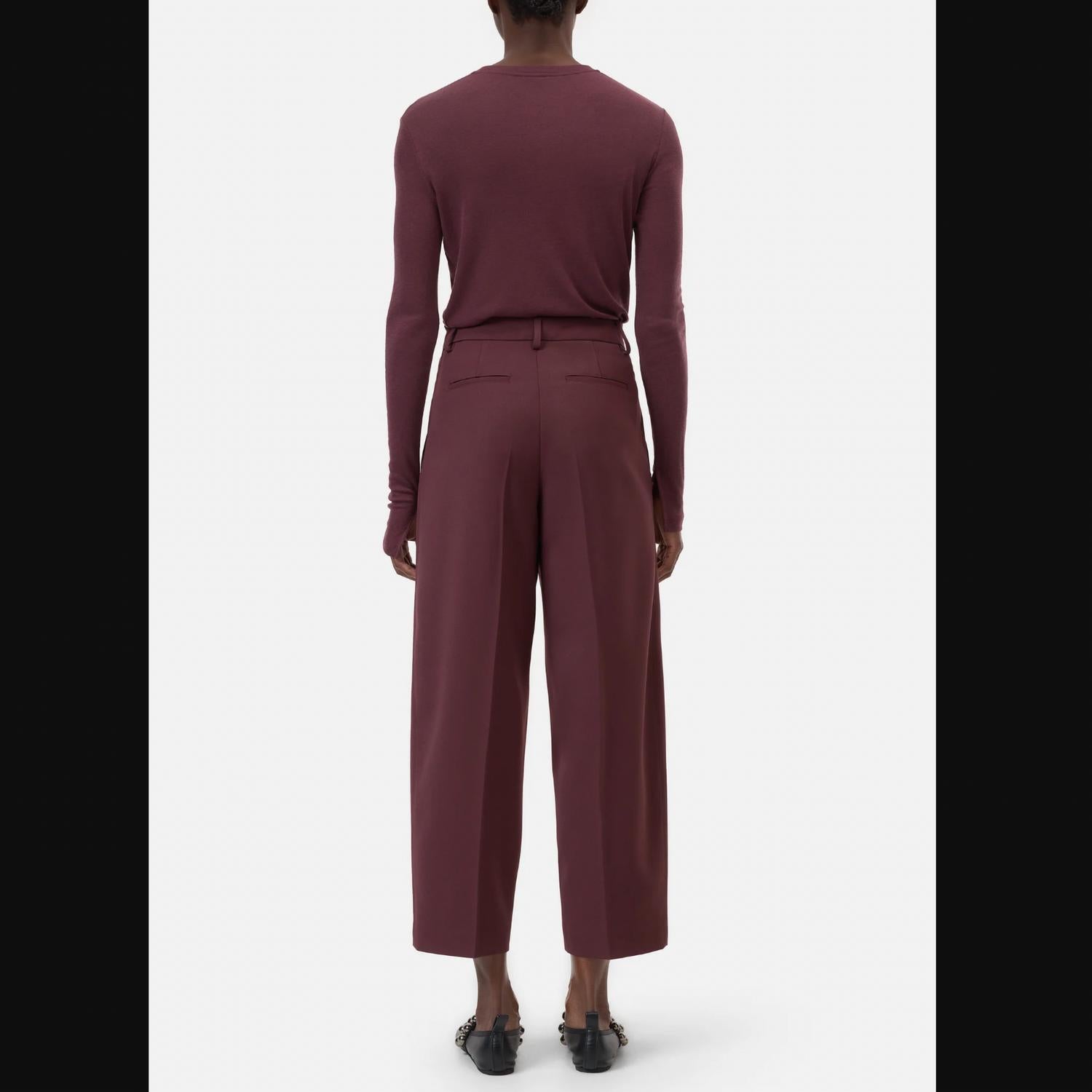 CLOSED Ruthy Relaxed Fit Trouser Pants in dark red - women's pants - detail view