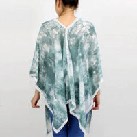 Judson & Company - Tie-dye Crochet Trim Poncho