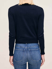 DL1961 - Women's Brinn Cardigan in navy - women's cardigan - detail view