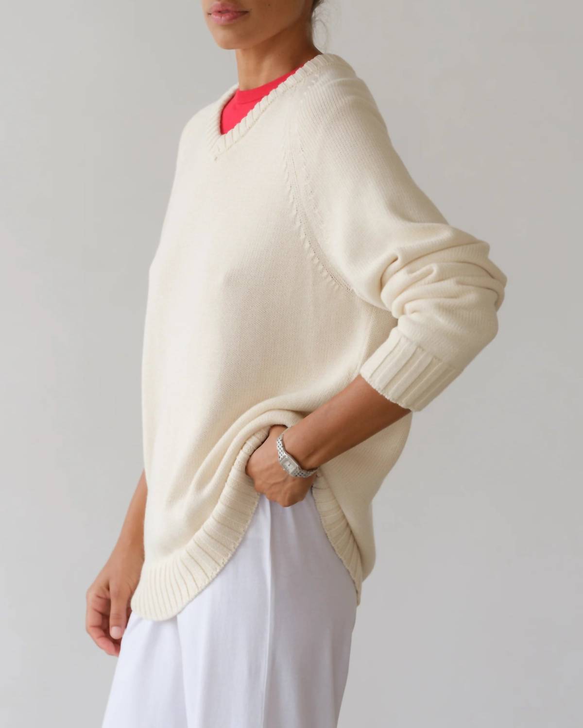 Donni. - Cotton Cashmere V-neck Sweater