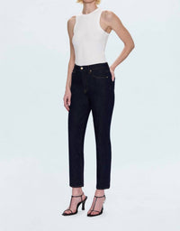 PISTOLA Bri High Rise Slim Straight Ankle Length Jean in nightfall - women's jeans - detail view