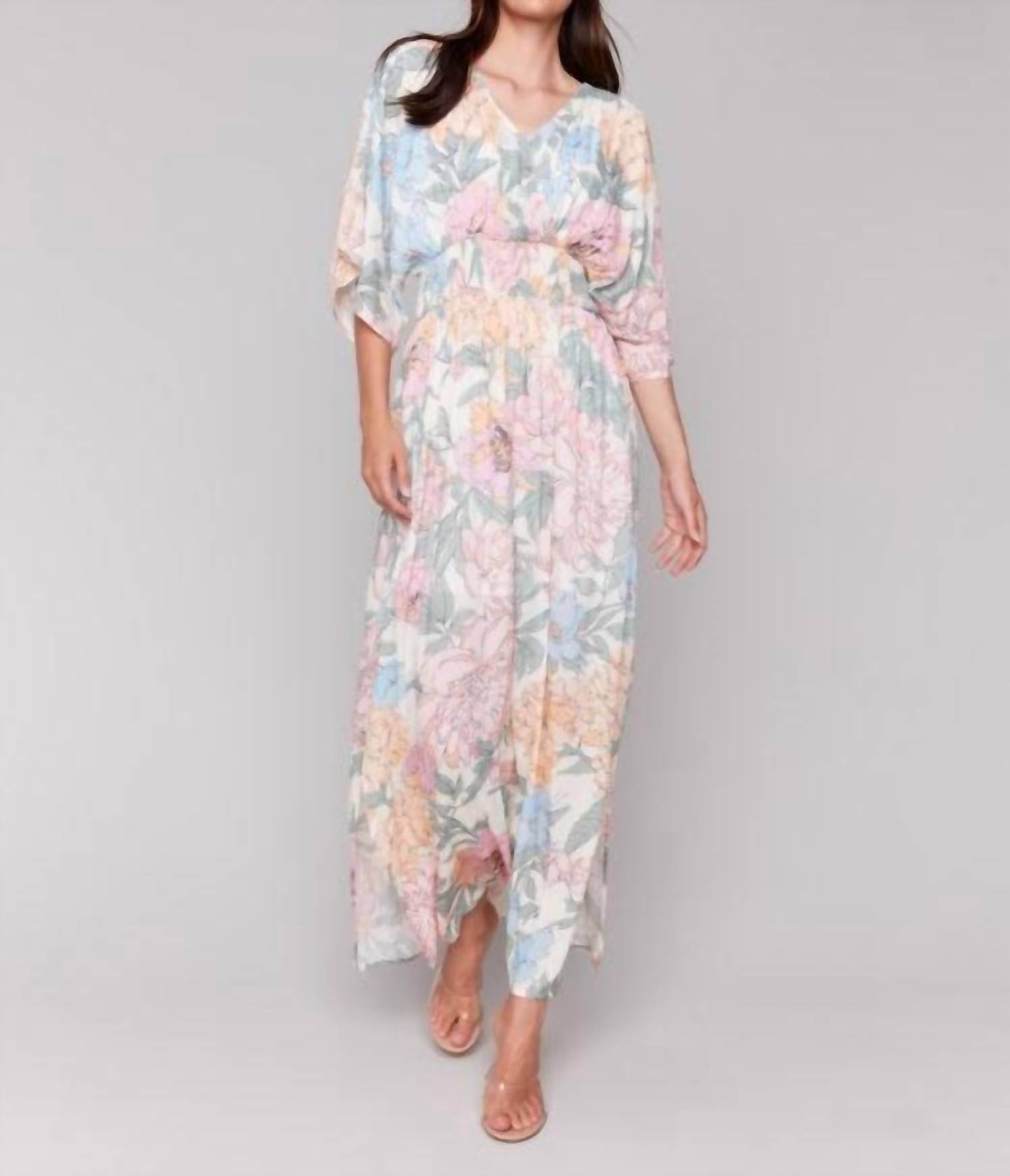 Charlie B - Printed Dolman Sleeve Maxi Dress