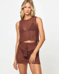 L*Space - Sander Crochet Knit Mini Skirt