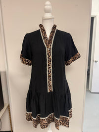 Entro - Women's Leopard Pattern Ruffle Dress