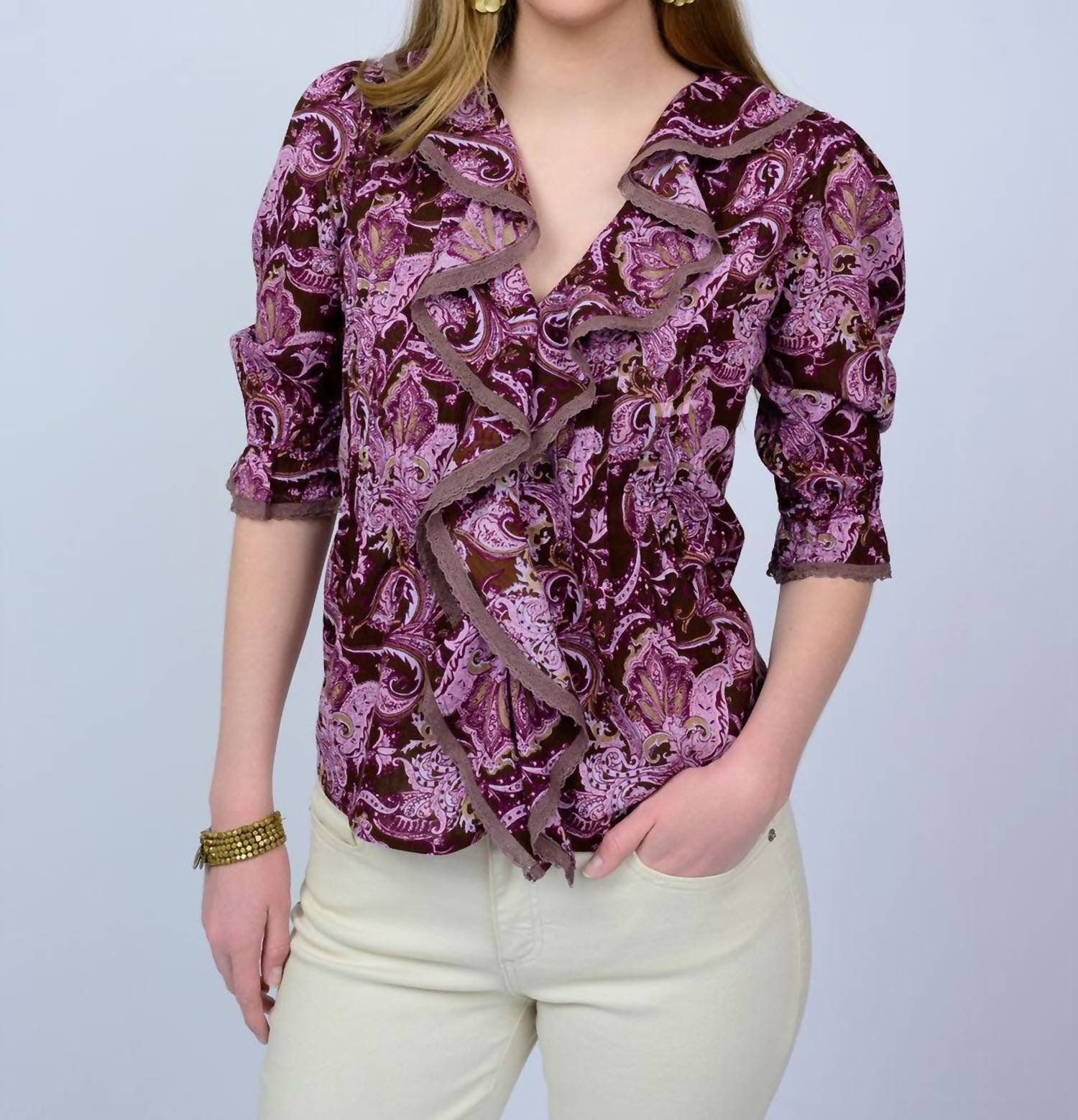 Ivy Jane - Paisley Ruffe Top