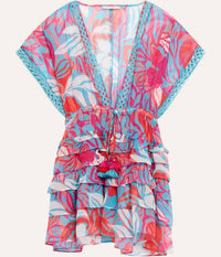 Ramy Brook Marisa Floral Cover-up Dress in floral flame multi - women's swimwear - view 7