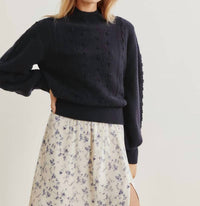 Reformation Sinclair Wool Sweater in navy - women's sweater