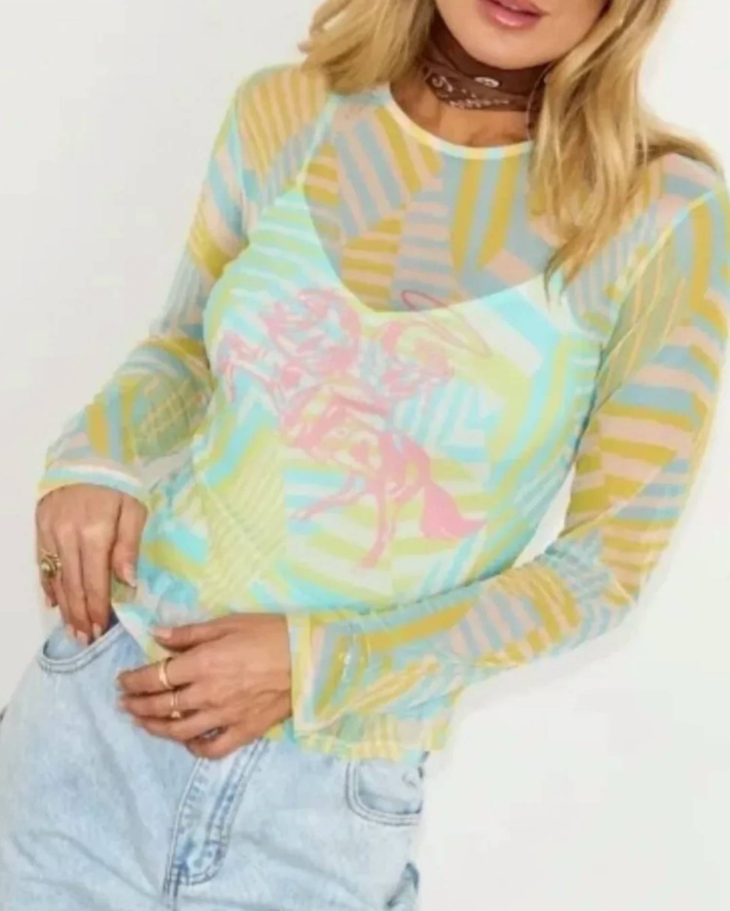 Never Fully Dressed - Western Abstract Long Sleeve Top