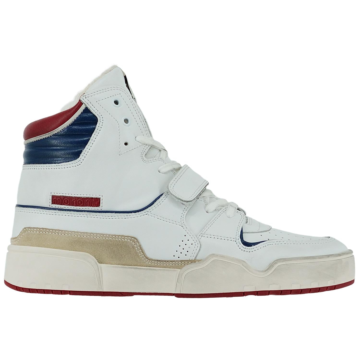 ISABEL MARANT Men's Trash Sneakers in white blue red - men's sneaker - view 4