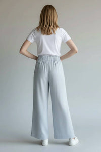 Dex - Pleated Detail Elastic Back Wide Leg Pants
