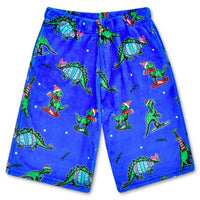 iScream Men's Holiday Dino Plush Board Shorts in blue - men's shorts
