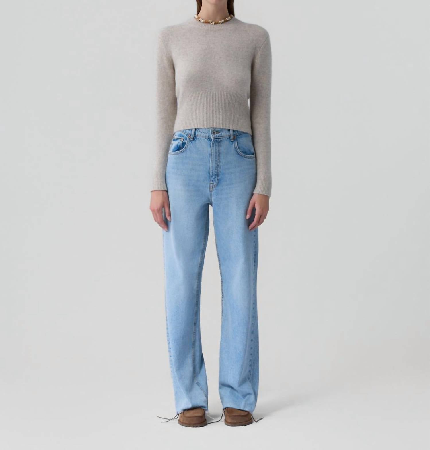 Guest In Residence Alina Crew Neck Sweater in residence alina crew neck sweater in sand - women's sweater - alternate view