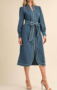 &merci The Nova Dress in blue - women's dress - alternate view