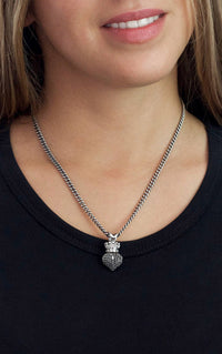 King Baby Studio - Women's 3d Crowned Heart Pendant Necklace With Cubic Zirconia