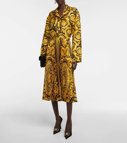 Versace - Barocco Pleated Midi Skirt