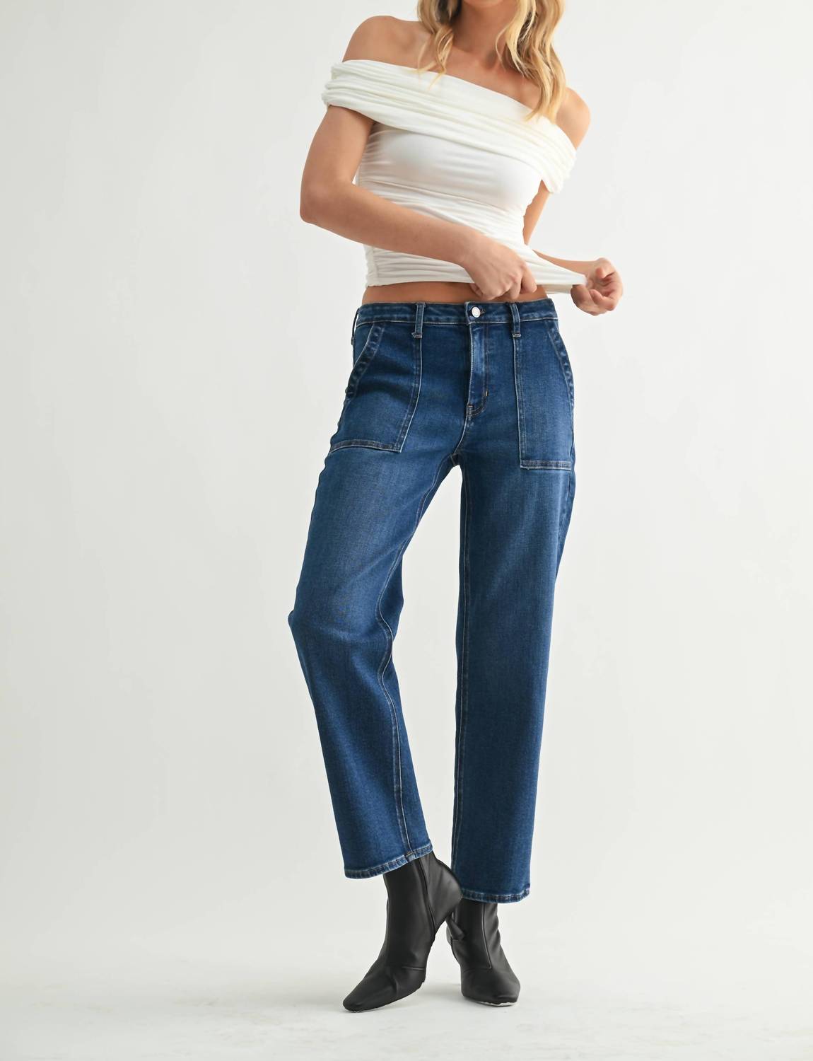 Just Black Denim - Utility Pocket Straight Jeans