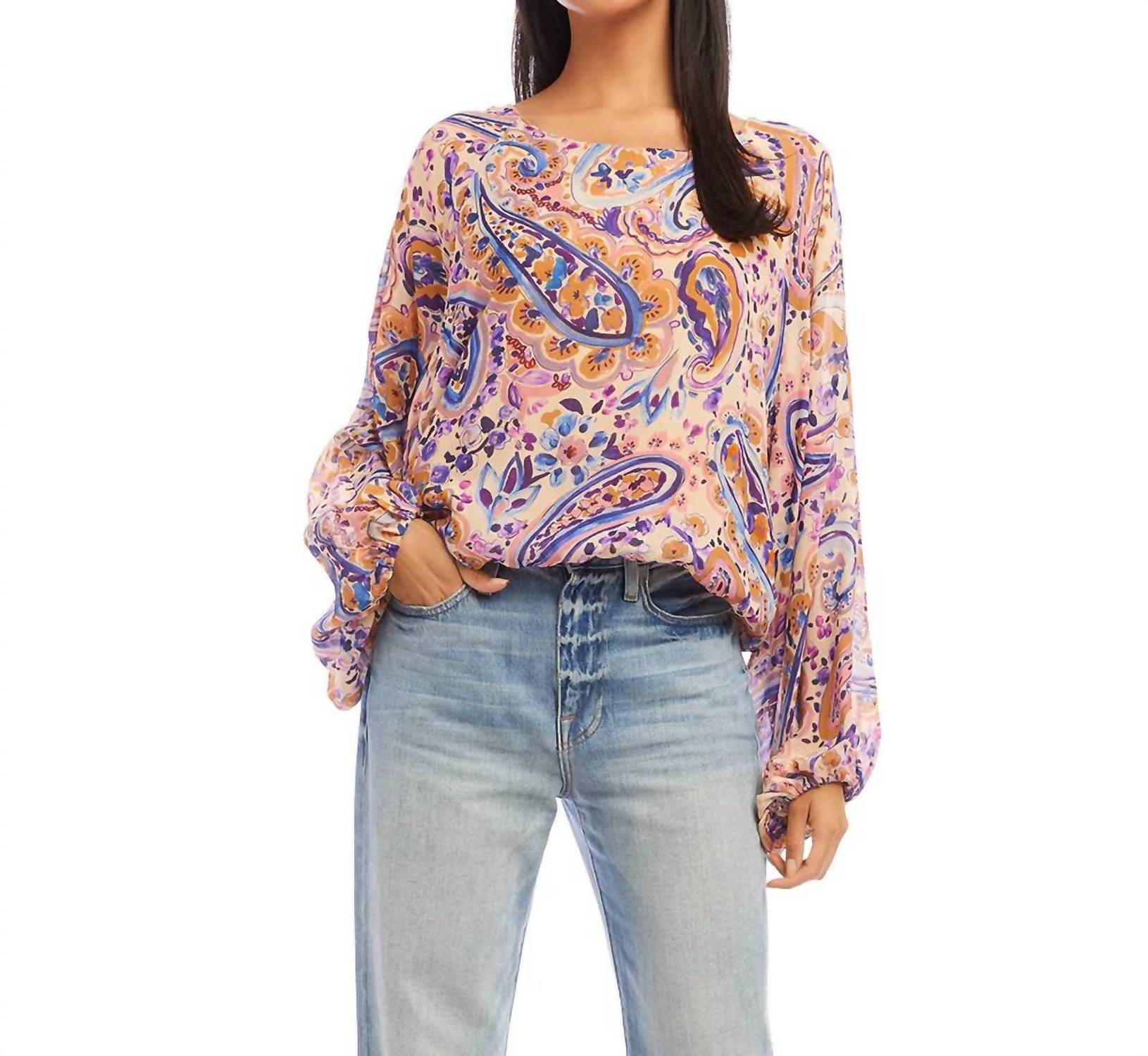 Karen Kane - Pia Paisley Blouson Top