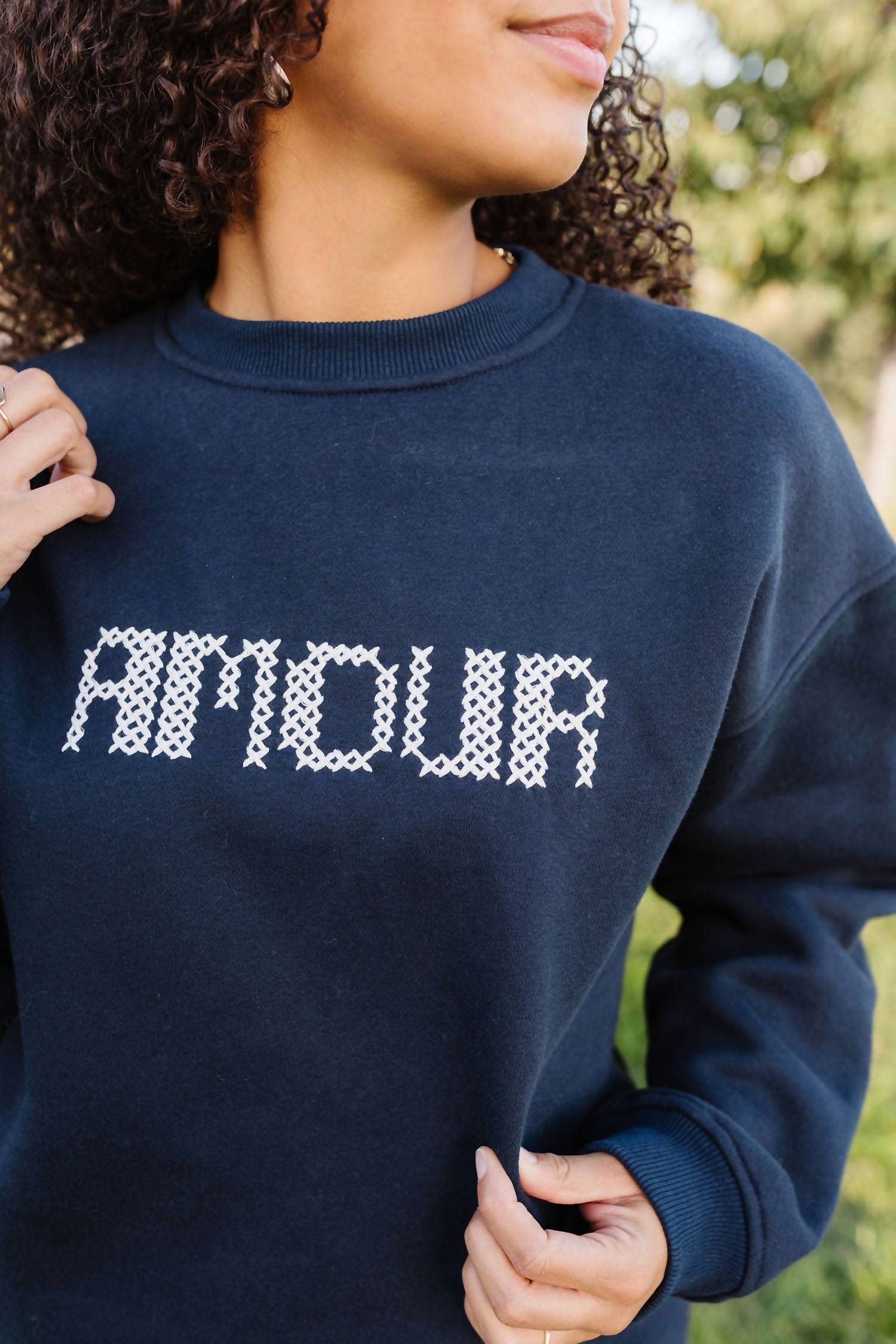 Polagram Amour Pullover Top in navy - women's long sleeve top - view 4