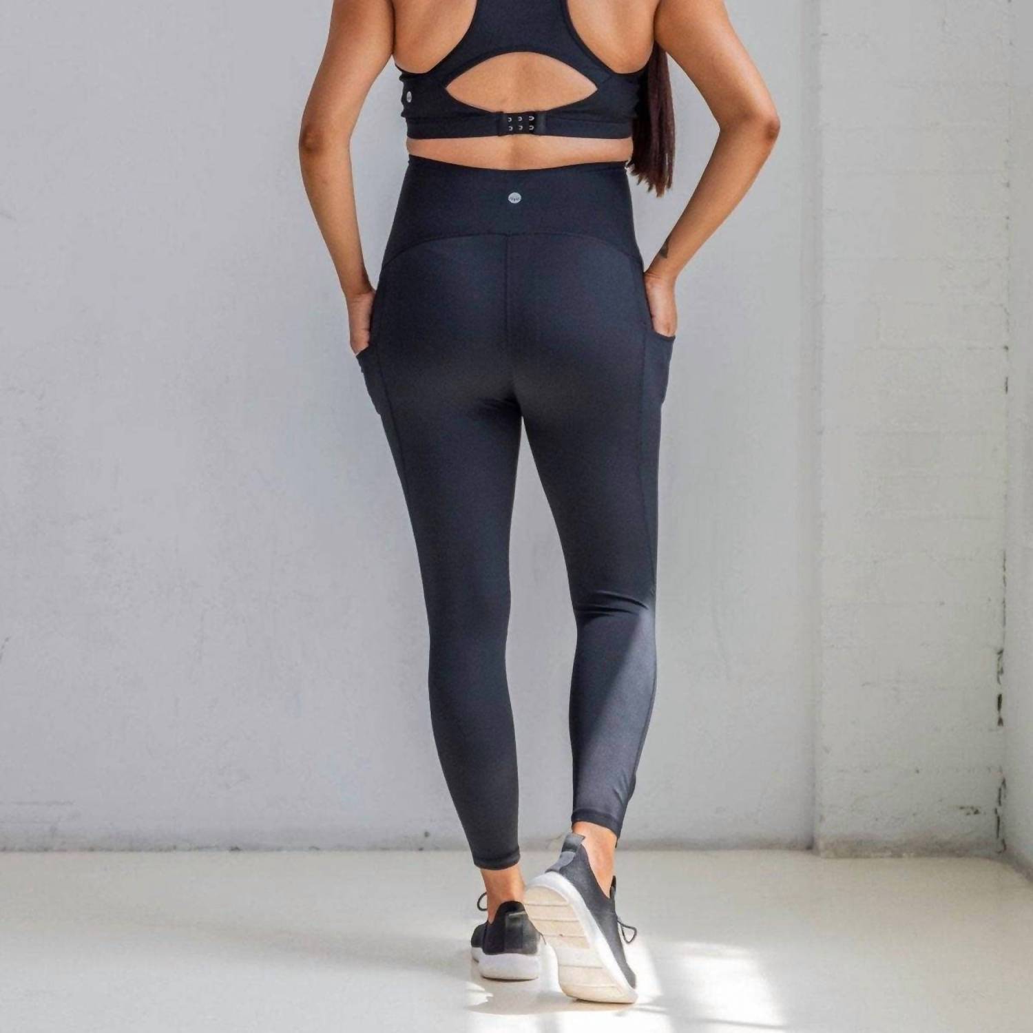 Senita Athletics Lux Maternity Leggings in black - women's pants - alternate view