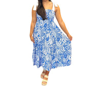 Meet Me In Santorini - Athena Paisley Tie Strap Midi Dress