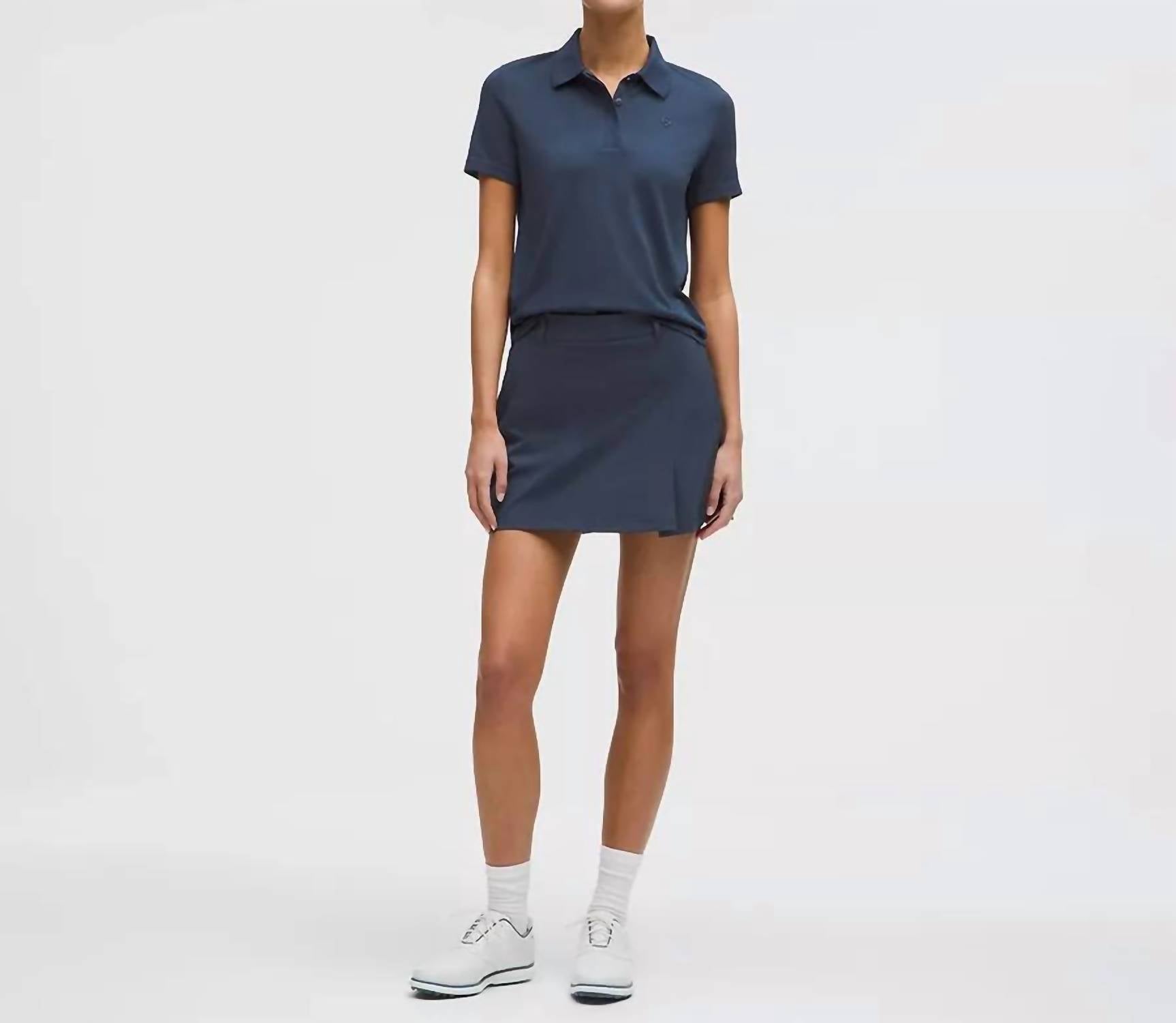 lululemon Swiftly Open-knit Golf Polo in club blue - women's t-shirt - view 4