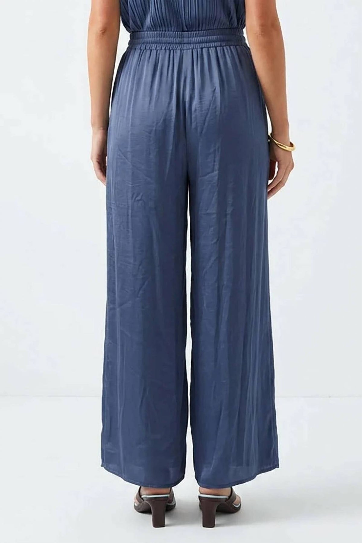 Naked Zebra - Floral Lace Detail Wide Leg Pants
