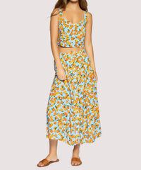 Lost + Wander - Citrus Soiree Midi Skirt